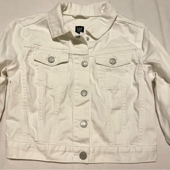 GAP Kids White Denim Jacket Size Medium - Picture 2 of 16